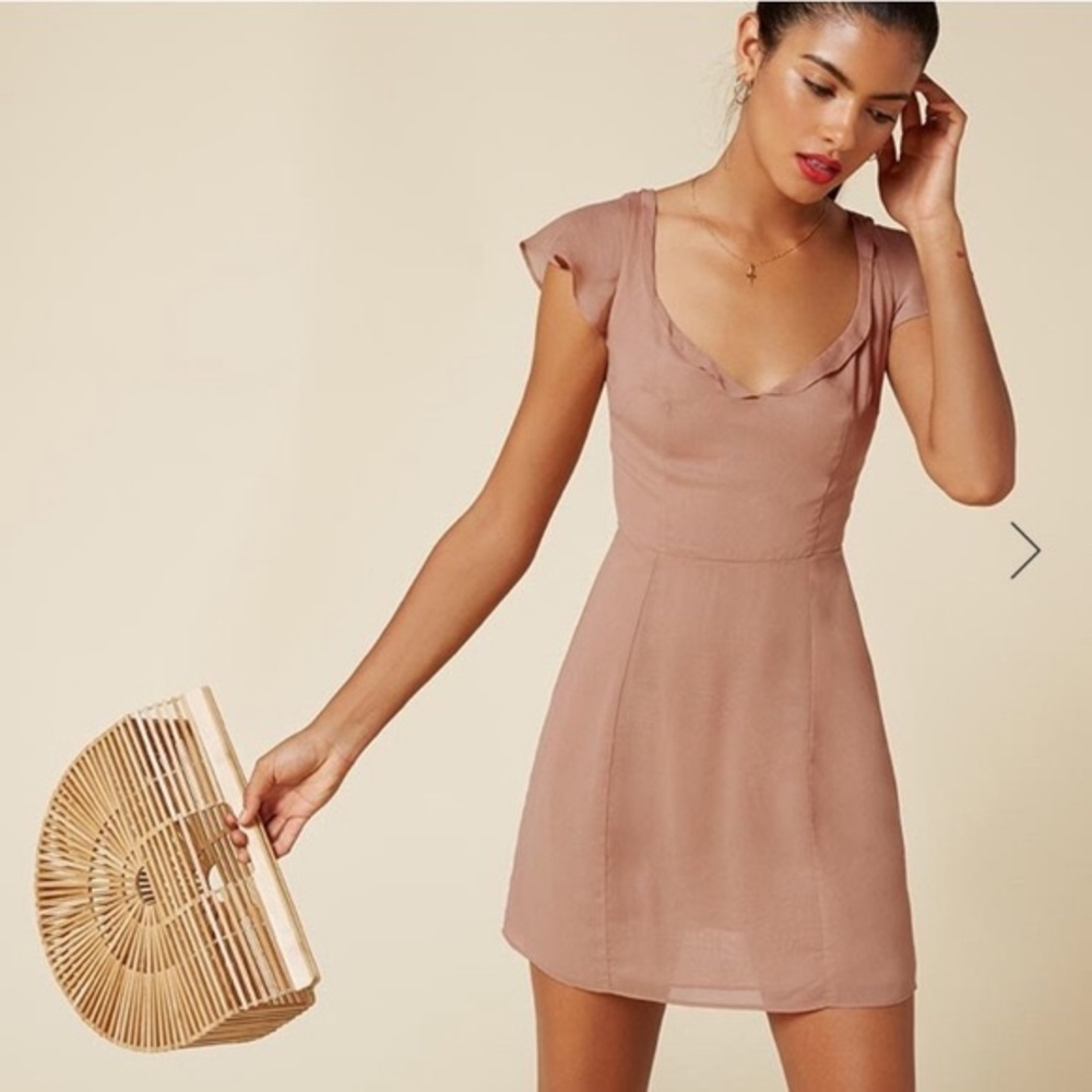 Reformation Darcy Dress in Buff - Picture 1 of 6